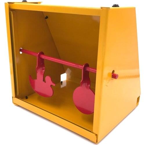 5.50"*5.50" Yellow Pellet Trap with Built-in Spinner Target for Airgun Pellet Gun, Slingshot Steel & Plastic BBs and Airsoft Gun
