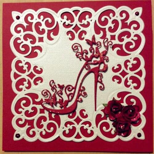 High Heels Lace Metal Dies Scrapbooking Metal Cutting Dies Craft Stamps die Cut Embossing Card Make Stencil Frame