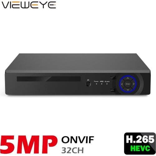 ViewEye Metal Case 32CH Face Detection H.265++ NVR HDMI VGA 4K 5M NVR CCTV NVR For IP Camera ONVIF Security System 3G 4G WIFI