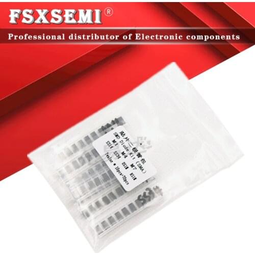 7values*10pcs KIT schottky diode set kit pack package SMD M1 1N4001 M4 1N4004 M7 1N4007 SS14 US1M RS1M SS34