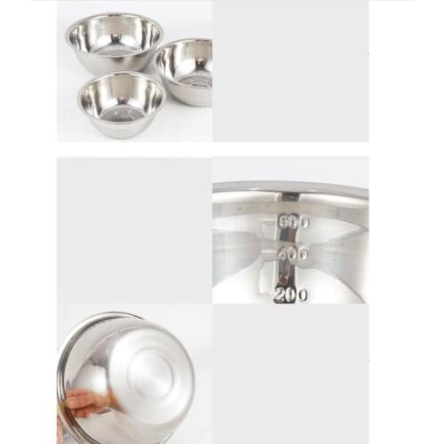 Set of 3 Stainless Steel Metal Mixing Bowl Set, Metal Prep Bowls. Ecofriendly, Nesting Bowls for Hiking , Picnic, BBQ , Travel