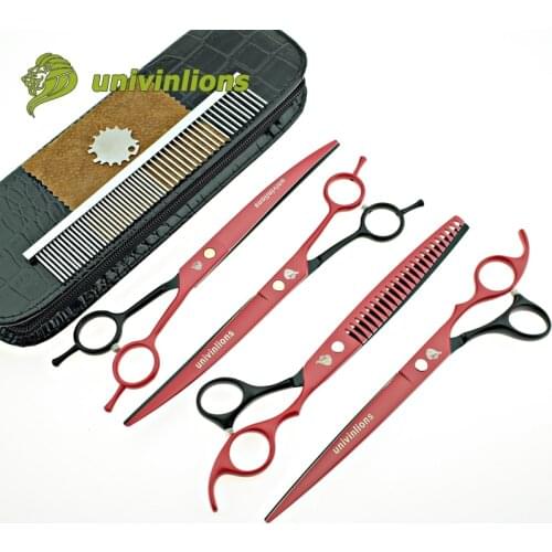 8" univinlions japan dog grooming scissors animal hair scissors curved pet scissors set cat scissors kit hand clippers scisors