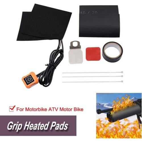 Motorcycle Handlebar Heated Pad,12V Universal Inserts Handlebar Hand Warmers Set Heated Grip Kit Pads for Motorbike ATV Motor Bi