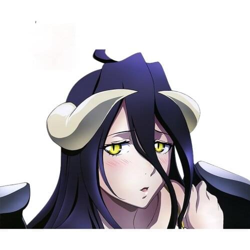 Personality Overlord Albedo RV Car Stickers Anime Refrigerator Scratch-proof Decal Motorcycle Laptop Decoration Apply To Car