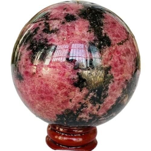 Natural Rhodonite quartz Sphere Crystal Ball reiki healing