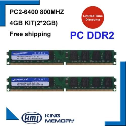KEMBONA 4GB 2x2GB PC2-5300 DDR2 800Mhz 4g 240pin DDR2 Desktop Memory Desktop Module RAM Free Shipping