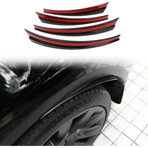 Front+Rear Car Wheel Eyebrow Fender Mudguard Mud Flap Splash Guard for Tesla Model Y 2021