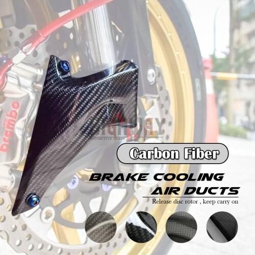 100mm Front Carbon Fiber Brake Caliper Pads Cooling Cooler Air Duct Channel System For Ducati 1299 Panigale 2015-2017