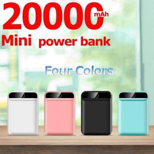 20000mAh Mini PowerBank Portable Fast Charger Digital Display Screen Travel External Battery Powerbank for Xiaomi Samsung IPhone