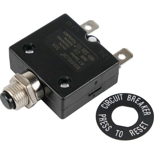 Push Button Circuit Breaker 30AMP For Operation Up To 50V DC Or 250 Volts AC