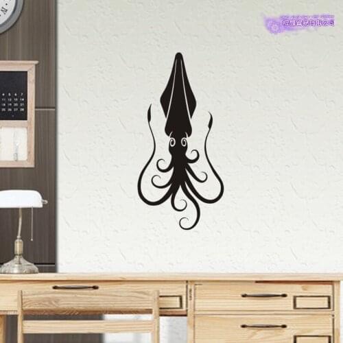 Sleeve-fish Squid Sticker Decal Bucket Tackle Shop Fishhook Sticker Fish Tank Boat Box Car Vinyl