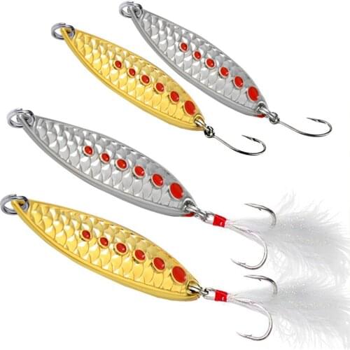 3g/5g/7g Sequined Fishing Lure Bait Spoon-shaped Fish Scales Red Dot Sequins Long-distance Casting
