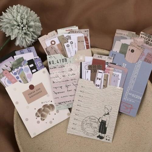 Time Bookmark Series Material Paper Junk Journal Planner Craft Paper Scrapbooking Vintage Decorative DIY Craft Photo Albums