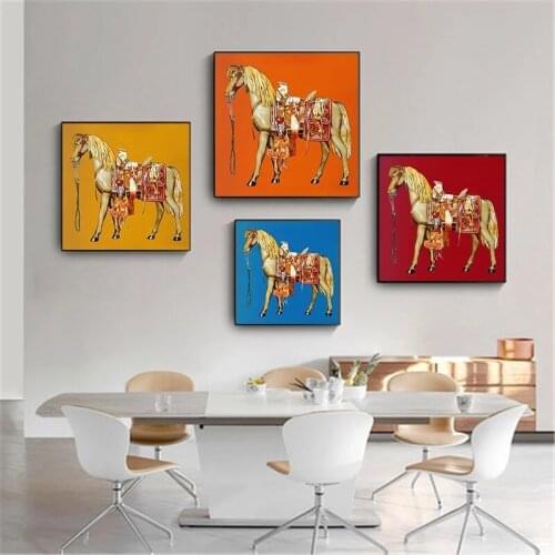 Modern Canvas Painting Poster Art Minimalist Art Horse Saudi Classic Animal for Living Rooms Bedroom Gallery Wall Decoration