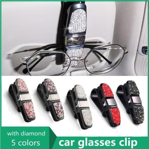 Auto Sun Visor Glasses Holder Sunglasses Clip Card Ticket Holder Pen Case Clip Box Universal Accessories Multi-Function Bracket