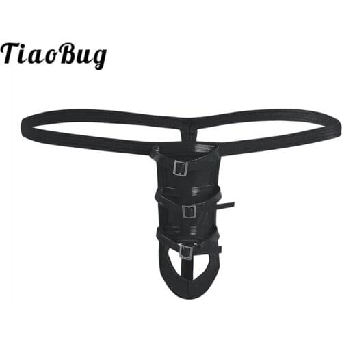 TiaoBug Men G-string Thongs Gay Swimwear Underwear Open Butt with Penis Hole Strappy Bikini Briefs Male Crotchless Sexy Panties