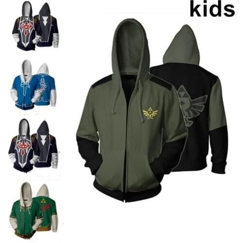 3 To 14 Years Kids Hoodie The Hyrule Fantasy Breath of the Wild 3D Hoodies Sweatshirt Boy Girl Outerwear Jacket Children Clothes
