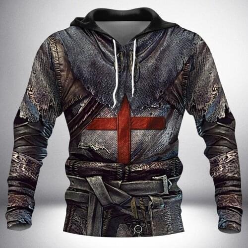 Hipster Knight Medieval Armor 3D Print Hoodies Men/Women Knights Templar Harajuku hooddie Sweatshirt Ropa Casual Jacket Pullover