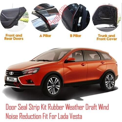 Door Seal Strip Kit Self Adhesive Window Engine Cover Soundproof Rubber Weather Draft Wind Noise Reduction Fit For Lada Vesta