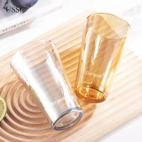 USSC 450ML Nordic Style Sense Of Luxury Breakfast Glass Milk Beer Cola Juice Cold Drink Cups Water Bottle Water Glass Cup HZ026