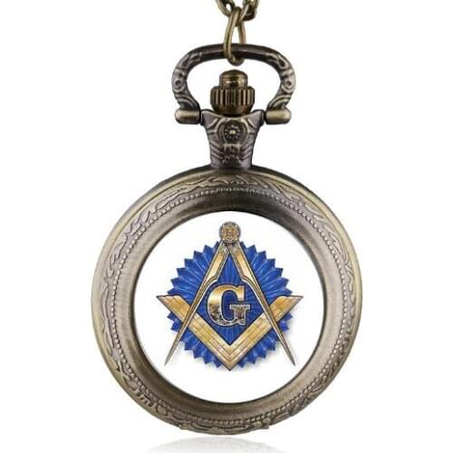 Vintage Freemason Pocket Watch Necklace 3 Color Free Mason Masonic Retro Quartz Pocket Watch Men Gift Jewelry Accessory 10pcs