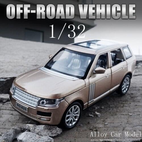 High Simulation 1:32 Range Rover SUV Car Model Alloy Pull Back Collection Gift Off-Road Vehicle Kids 6 Open Door Children Toys