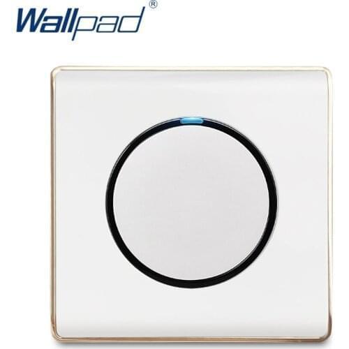Wallpad 1 Gang 2 Way Random Click Wall Light Switch With LED Indicator White PC Panel For Home