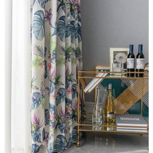 Modern American Country Curtain Living Room Dining Curtain for Living Room Bedroom Double-sided Printed Blackout Curtain