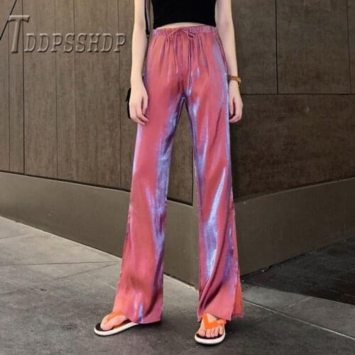 2019 New Arrive Wide Leg Women Pants High Waist Trendy Casual Female Trousers