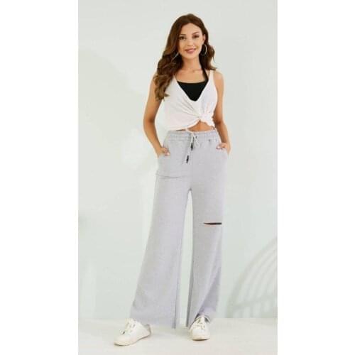 Womens Set Ripped Detailed Sweatpants
