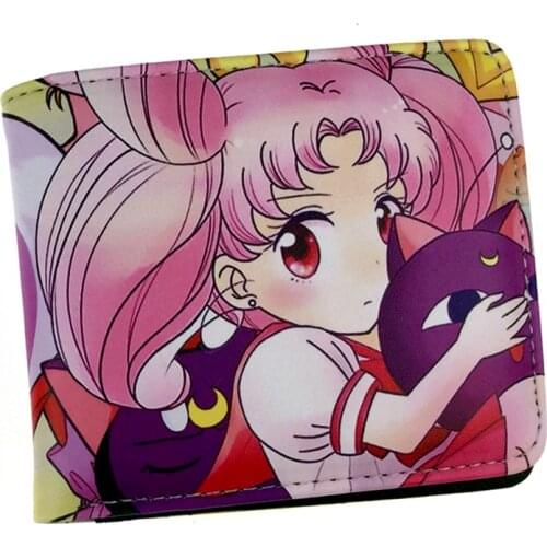 Sailor Moon Women Pu Leather Wallet Card Holder Purse With Coin Pocket Cosplay