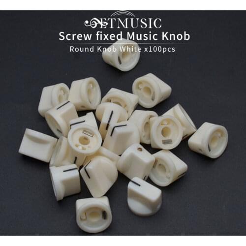 100PCS Screw Locked Round Knob Guitar Pedal Guitar AMP Knob Electric Guitar Pot Potentiometer Knobs Guitar Parts White
