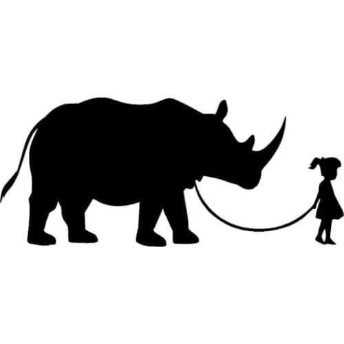 12.7CM*5.5CM Rock Rhino Girl Vinyl Motorcycle Car Sticker Decals C13-000598