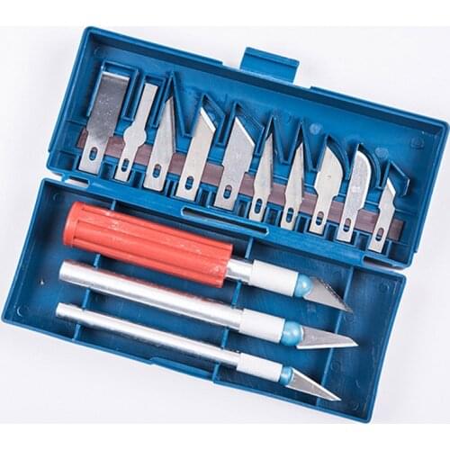 13 pcs Blade Polymer Clay Knife Handles Non Slip Cutter Engraving Craft Model Tool Making With Box DIY Supplies Wood Carving