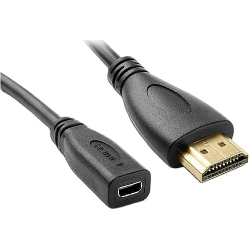 20cm Micro HDMI- Compatible Socket Female To HDMI-compatible Male Adapter Cable