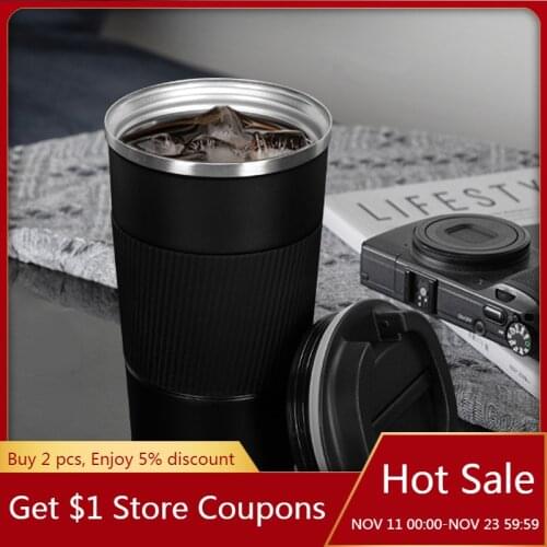 380ML/500ML Simple 304 Stainless Steel Insulation Coffee Cup Car Car Cup Portable Water Cup Gift Thermos Cup Mug