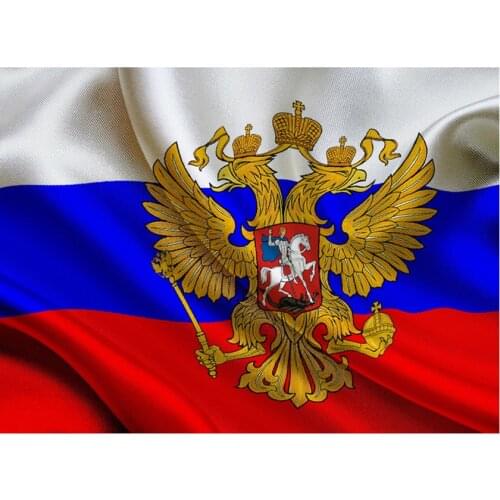 3D DIY Diamond Painting Cross Stitch Needlework Mosaic Full Drill 5D Diamond Embroidery Icon Eagle Russia Flag Decor Painting