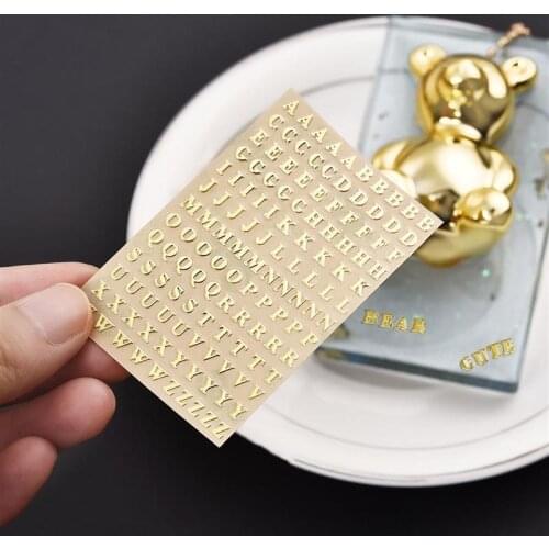 5Pcs 3mm Alphabet Letters Glitter Epoxy Resin Mold Decorative Stickers Gold Silver Letters Numbers UV Epoxy Resin Fillings