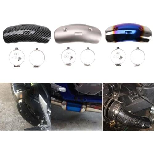 7.7' Motorbike Exhaust Heat Shield Cover Middle Pipe Guard Kit Roasted blue