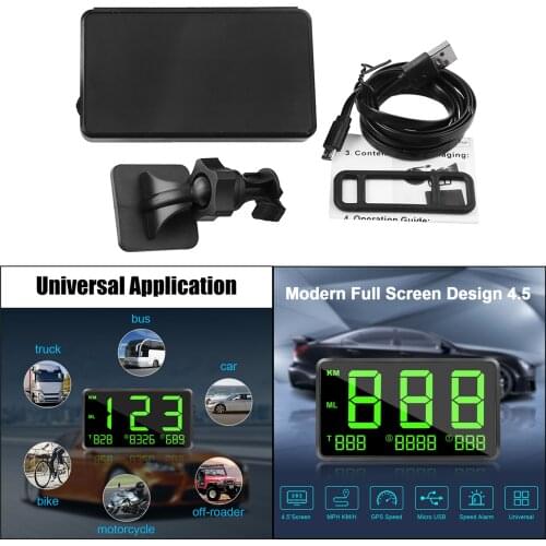 C80 Car Hud Head Up Display Digital GPS Speedometer MPH / KM/h Car HUD Windshield Head Up Display Motorcycle Car Speed Projector