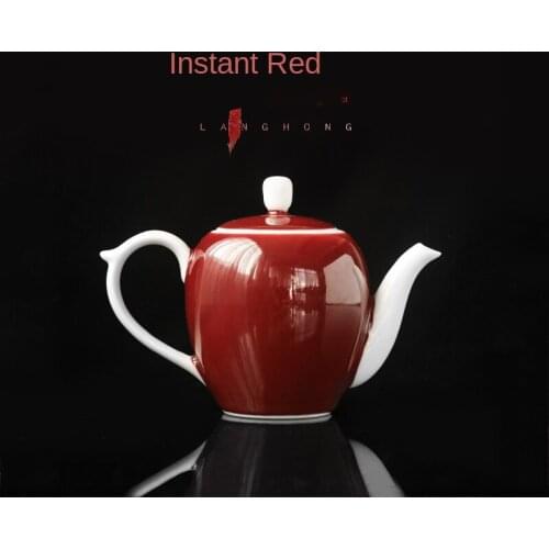 Lang Hong Teapot Handmade Chinese-Style Small Teapot Single Teapot Ceramic Kung Fu Tea Making Device Tea Water Jar Teapot