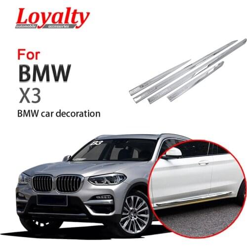 Loyalty for BMW X3 2018 2019 Exterior Side Door Body Molding Cover Trim Logo ABS Decoration Car Styling Auto Accessories