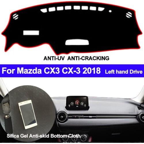 TAIJS Car Dashboard Cover Silicone Non-Slip Dash Mat Dash Pad Automobile DashMat Carpet ANti-UV For Mazda CX3 CX-3 2018