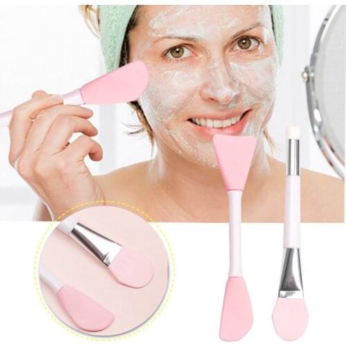 Double-Ended Facial Stirring Brush Soft Silicone Mask Cosmetics Makeup Brush Easy To Clean Facial Cleansing Brush Skin Care Tool