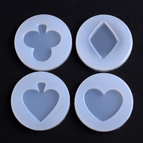 Playing Card Suit Mold Club Suit Silicone Mould Alice In Wonderland Decoden Rhombus Clear Mold for UV Resin Epoxy Resin Mould