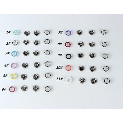Wholesale factory production snap buttons Spray paint 11 color Press Fastener Buttons 9.5mm 100set childrens clothing button
