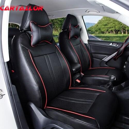 CARTAILOR PU leather Car Seat Cover Set Custom Fit for Mitsubishi Grandis Seat Covers & Supports Auto Seats Cushion Protector