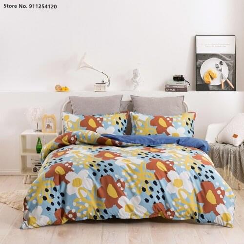2/3 Piece Flower Duvet Cover Set Single Double Queen King Size Bed Cover Simple Quilt Cover Pillowcase Home Bedclothes No Sheet