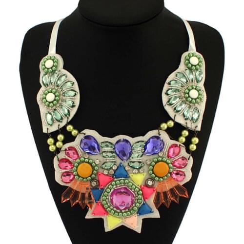 MANILAI Bohemia Chic Collares Statement Necklace Big Fashion Exaggerated Handmade Jewelry Multicolor Beads Choker Necklace