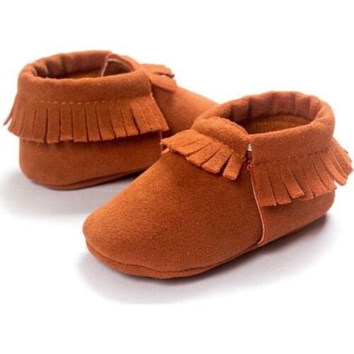 First Walker PU Suede Leather Newborn Baby Moccasins Shoes Soft Soled Non-slip Crib